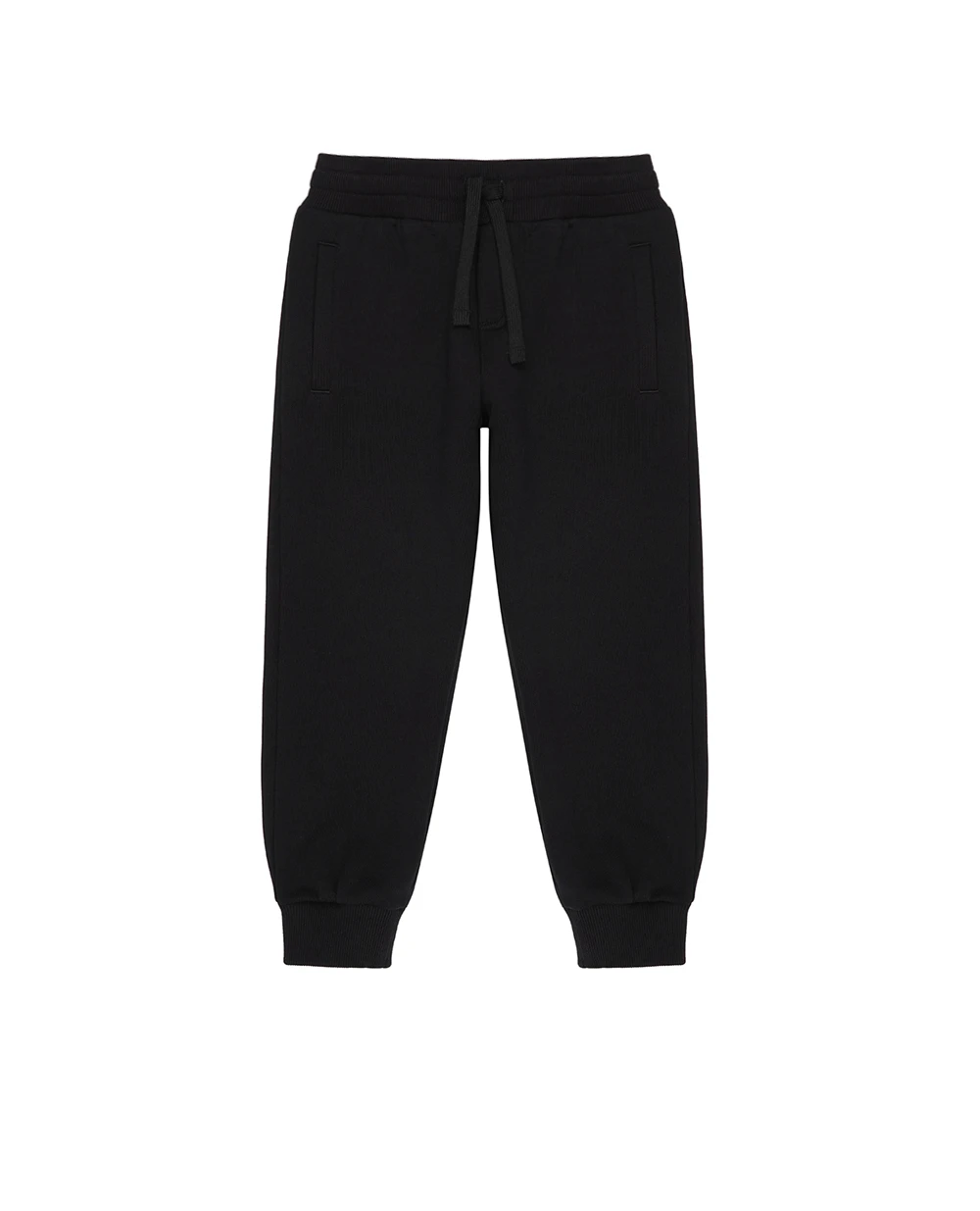 Дитячі штани з флісу з логотипом (костюм) Dolce&Gabbana Kids L4JPT0-G7P1V-B, чорний колір • Купити в інтернет-магазині Kameron