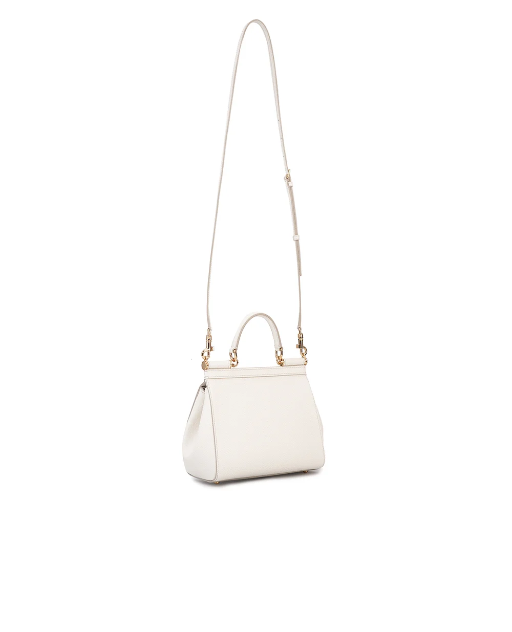 Кожаная сумка Sicily Medium Dolce&Gabbana BB6003-B1001, белый цвет • Купить в интернет-магазине Kameron