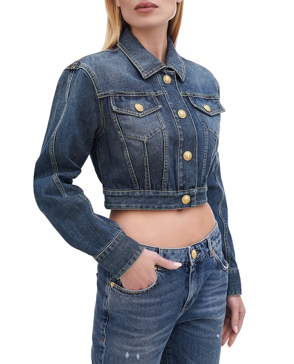 Джинсова куртка Balmain EF1TC180DF65, синій колір • Купити в інтернет-магазині Kameron