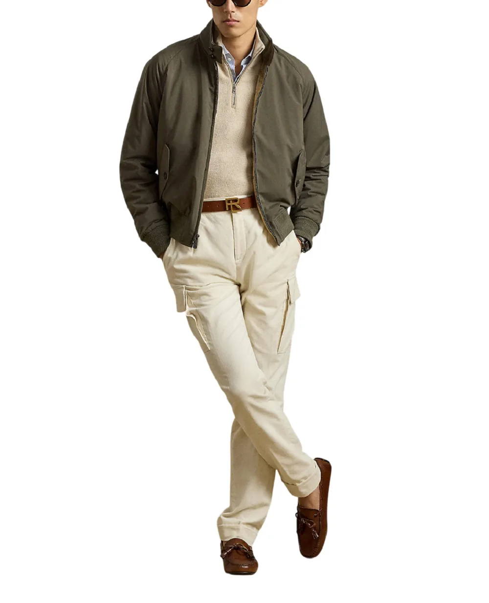 Вельветовые брюки-карго Ralph Lauren Purple Label 798P06860002, кремовый цвет • Купить в интернет-магазине Kameron