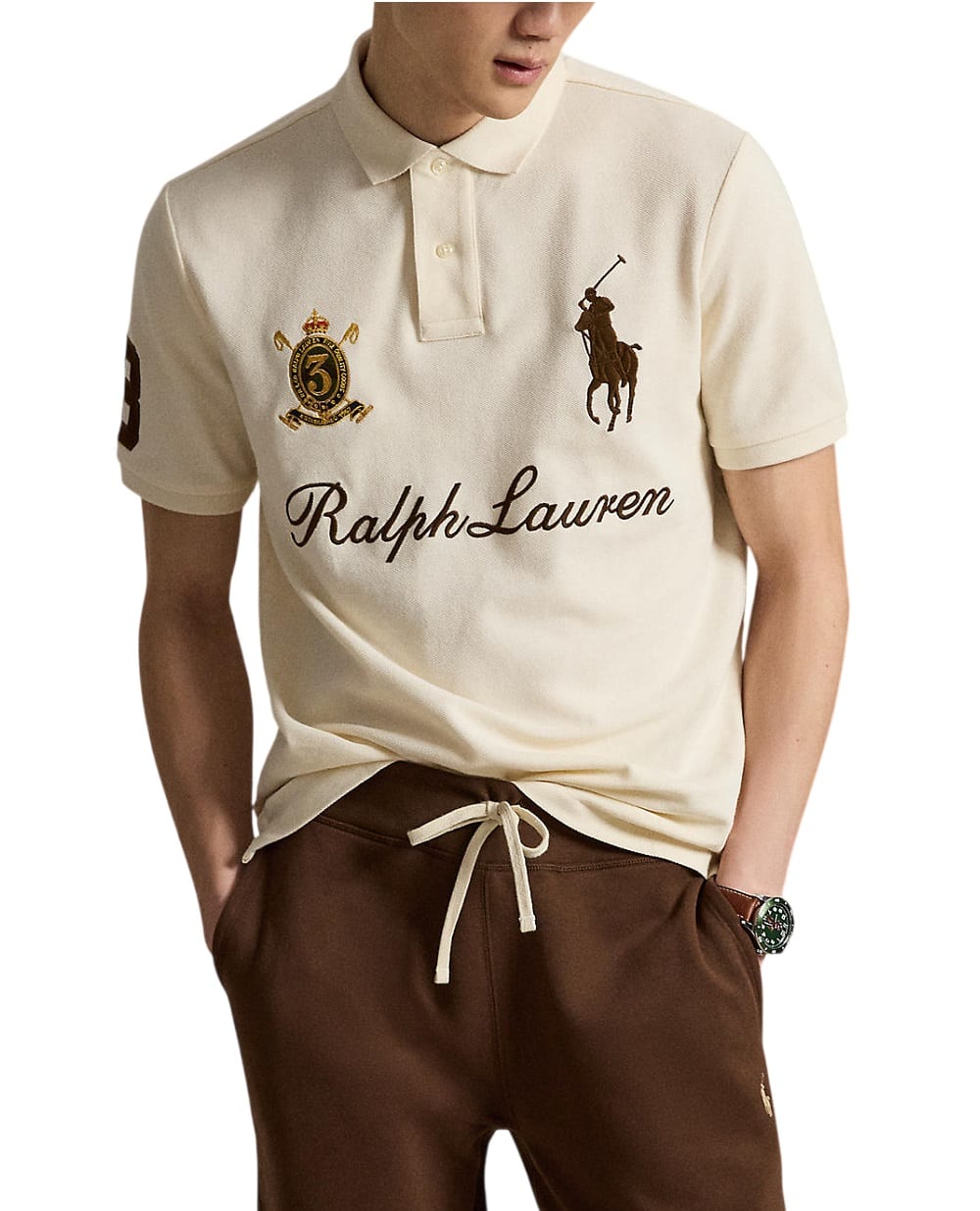 Поло Big Pony Polo Ralph Lauren 710B20009001, бежевый цвет • Купить в интернет-магазине Kameron