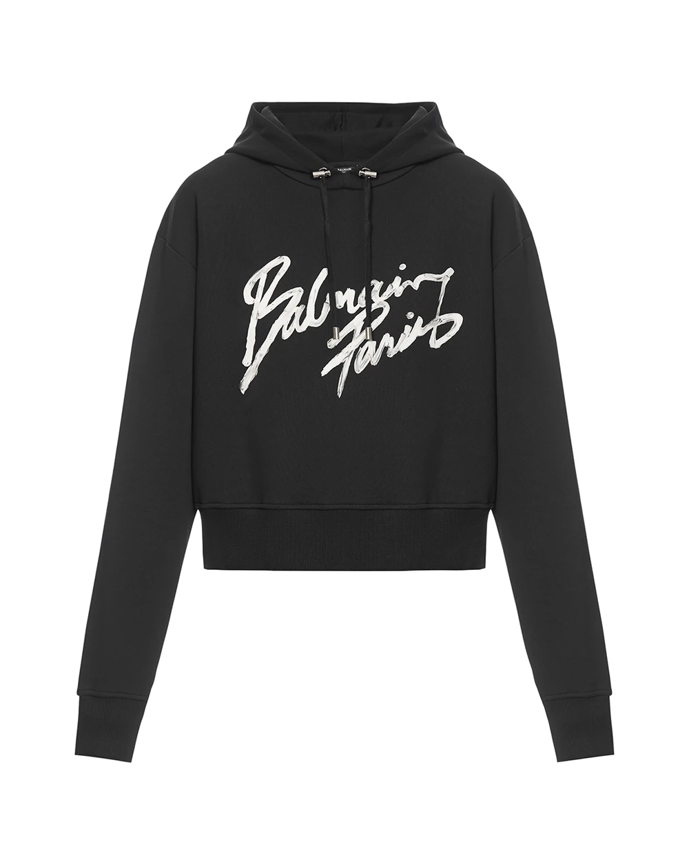 Худи с принтом логотипа и завязками Balmain GF1JR030BD41, черный цвет • Купить в интернет-магазине Kameron
