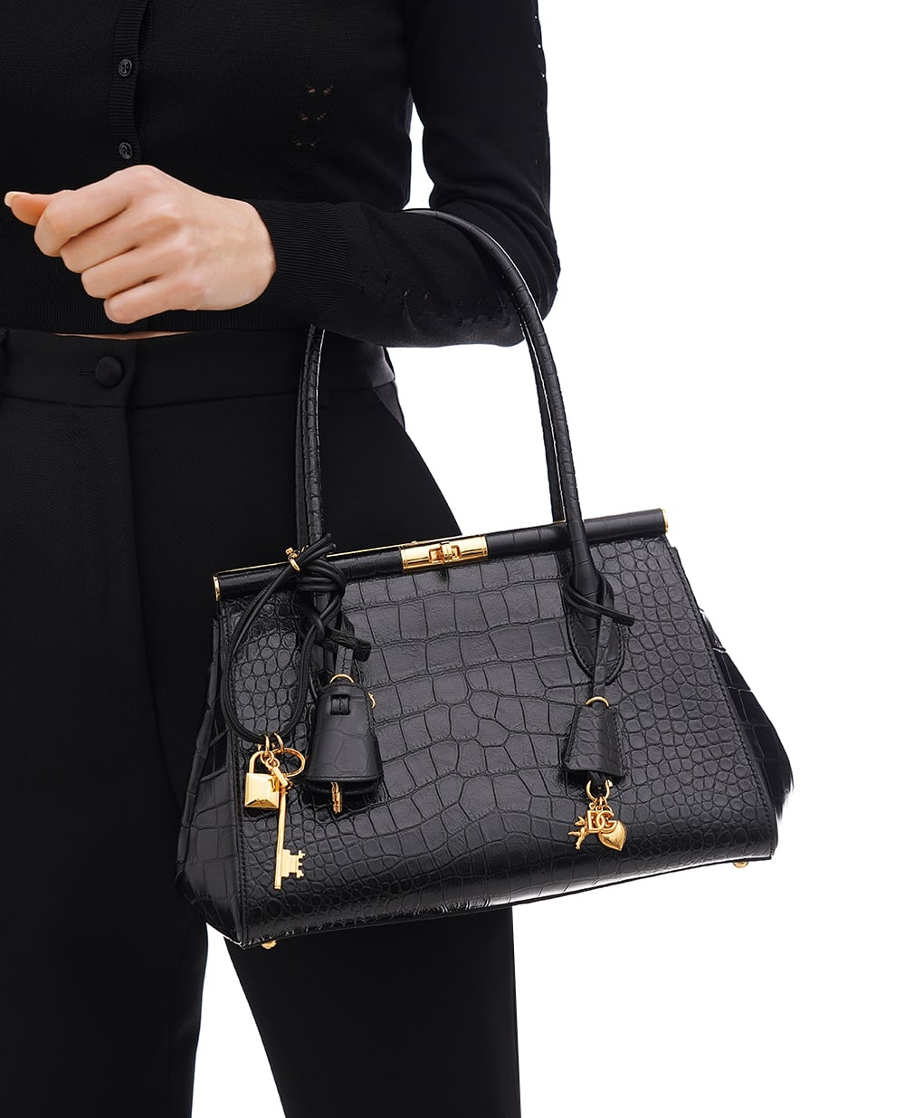 Кожаная сумка Everodai Marlena Dolce&Gabbana BB7734-AU787, черный цвет • Купить в интернет-магазине Kameron