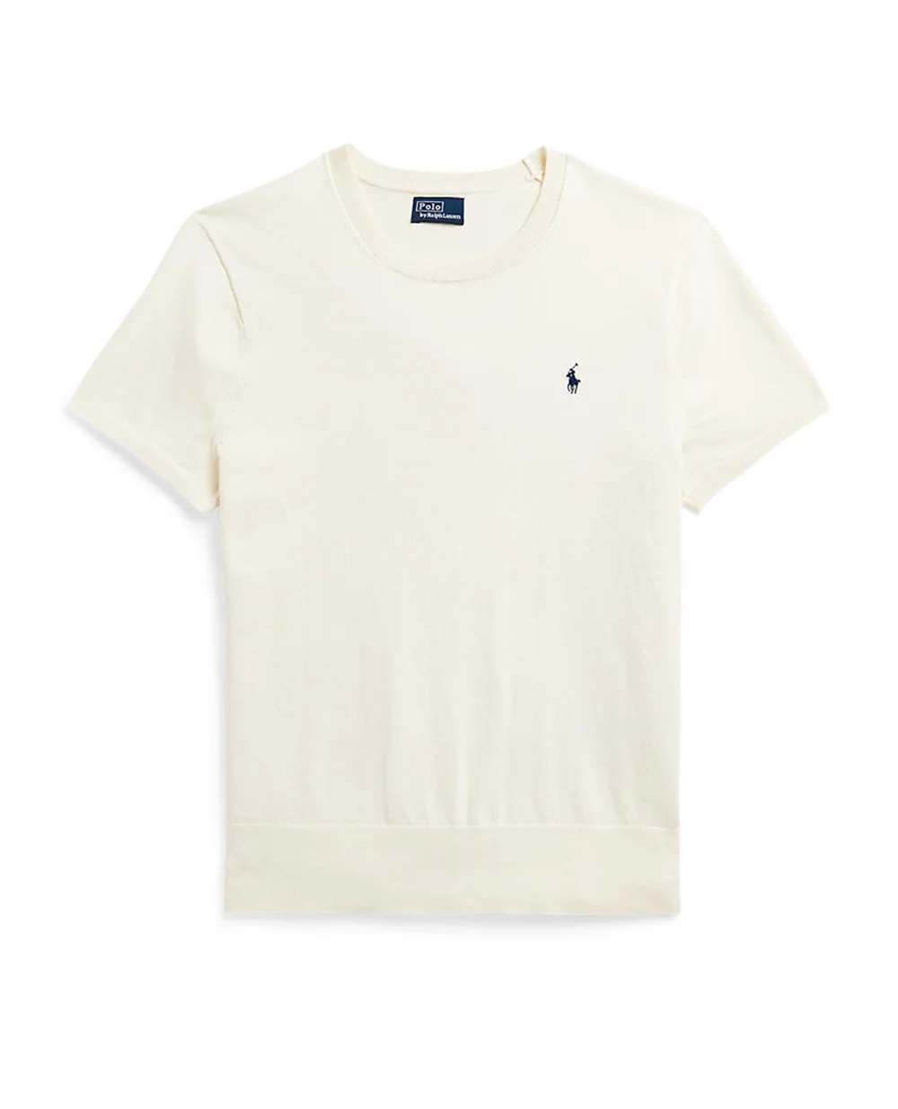 Джемпер с короткими рукавами Polo Ralph Lauren 211891673001, молочный цвет • Купить в интернет-магазине Kameron