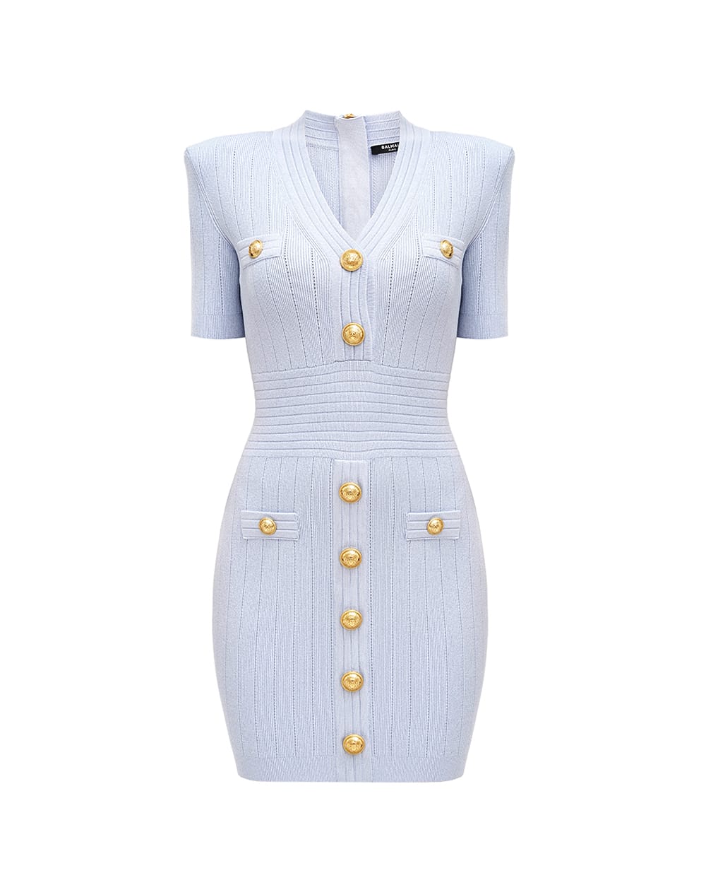 Платье Balmain EF1R6045KB07, голубой цвет • Купить в интернет-магазине Kameron