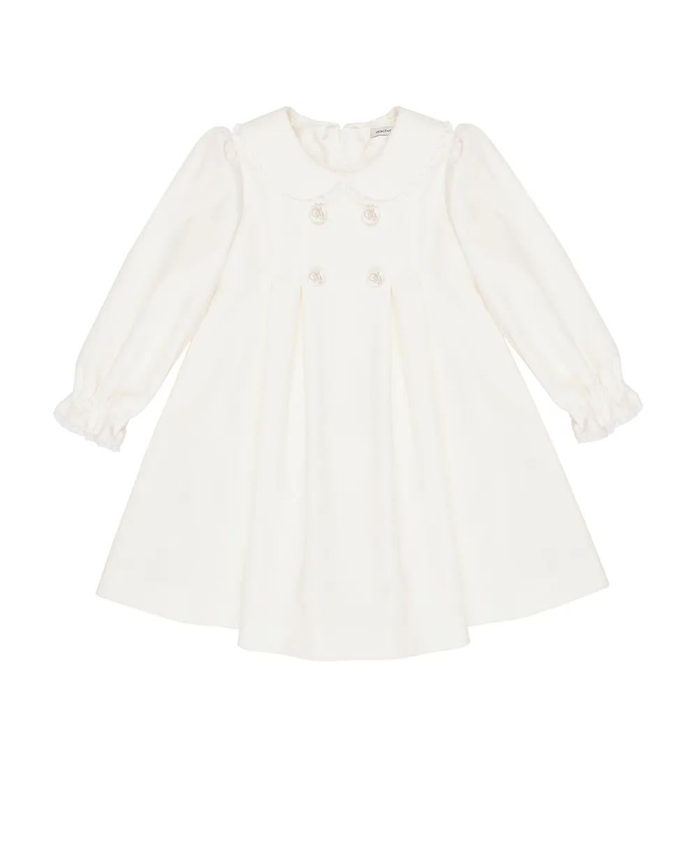 Детское платье из бархата Dolce&Gabbana Kids L24DI8-FUWB3, бежевый цвет • Купить в интернет-магазине Kameron