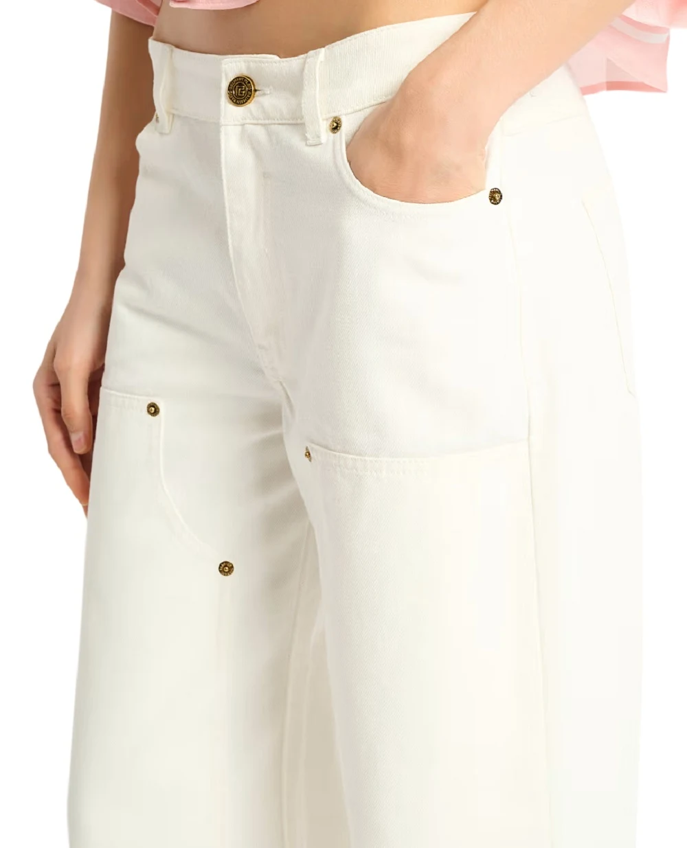 Джинсы Balmain HF1MI053DG14, айвори цвет • Купить в интернет-магазине Kameron