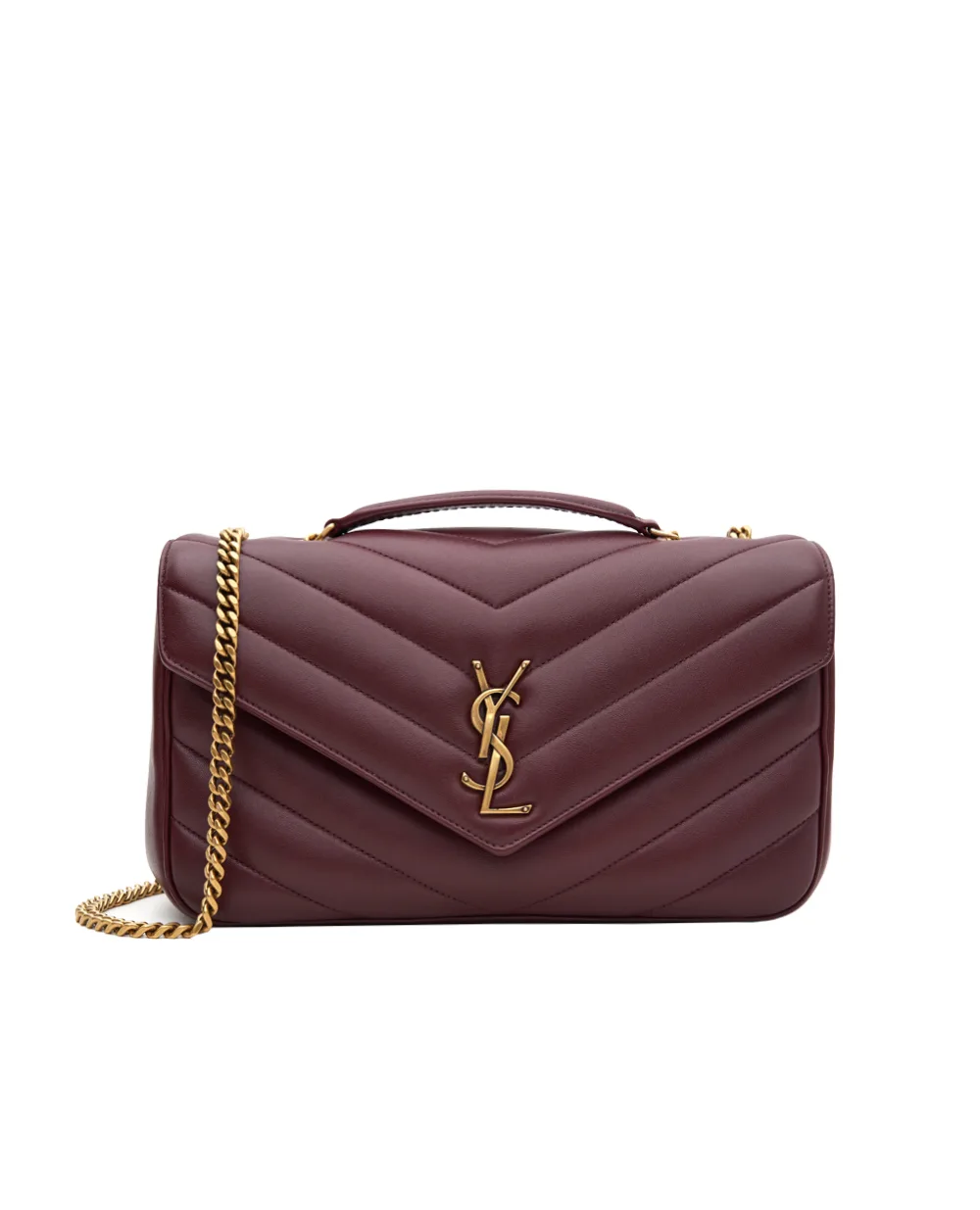 Сумка из кожи Loulou Medium Saint Laurent 801439-AAEAX, бордовый цвет • Купить в интернет-магазине Kameron