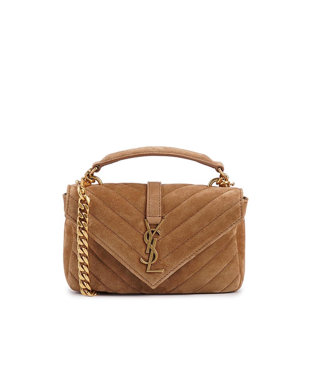Кожаная сумка Сollege Mini Saint Laurent 779430-1U827, коричневый цвет • Купить в интернет-магазине Kameron
