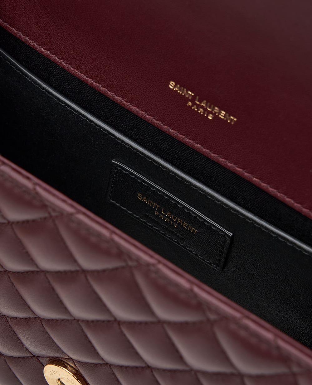 Сумка Envelope Medium із овечої шкіри Saint Laurent 600185-AACT7, бордовий колір • Купити в інтернет-магазині Kameron