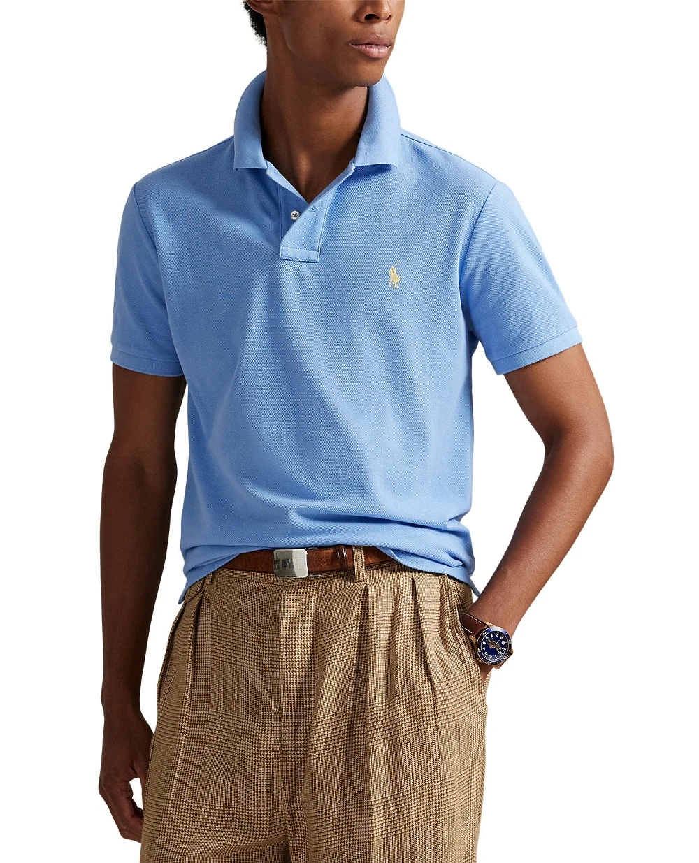 Поло Polo Ralph Lauren 710680784461, голубой цвет • Купить в интернет-магазине Kameron