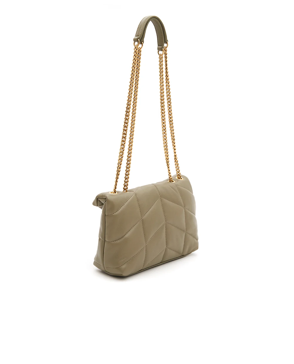Кожаная сумка Loulou Puffer Toy Saint Laurent 759337-1EL07, хаки цвет • Купить в интернет-магазине Kameron
