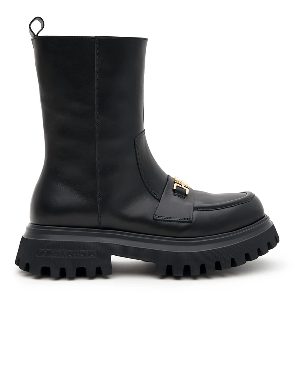 Детские кожаные ботинки Dolce&Gabbana Kids D11328-AO227-M, черный цвет • Купить в интернет-магазине Kameron