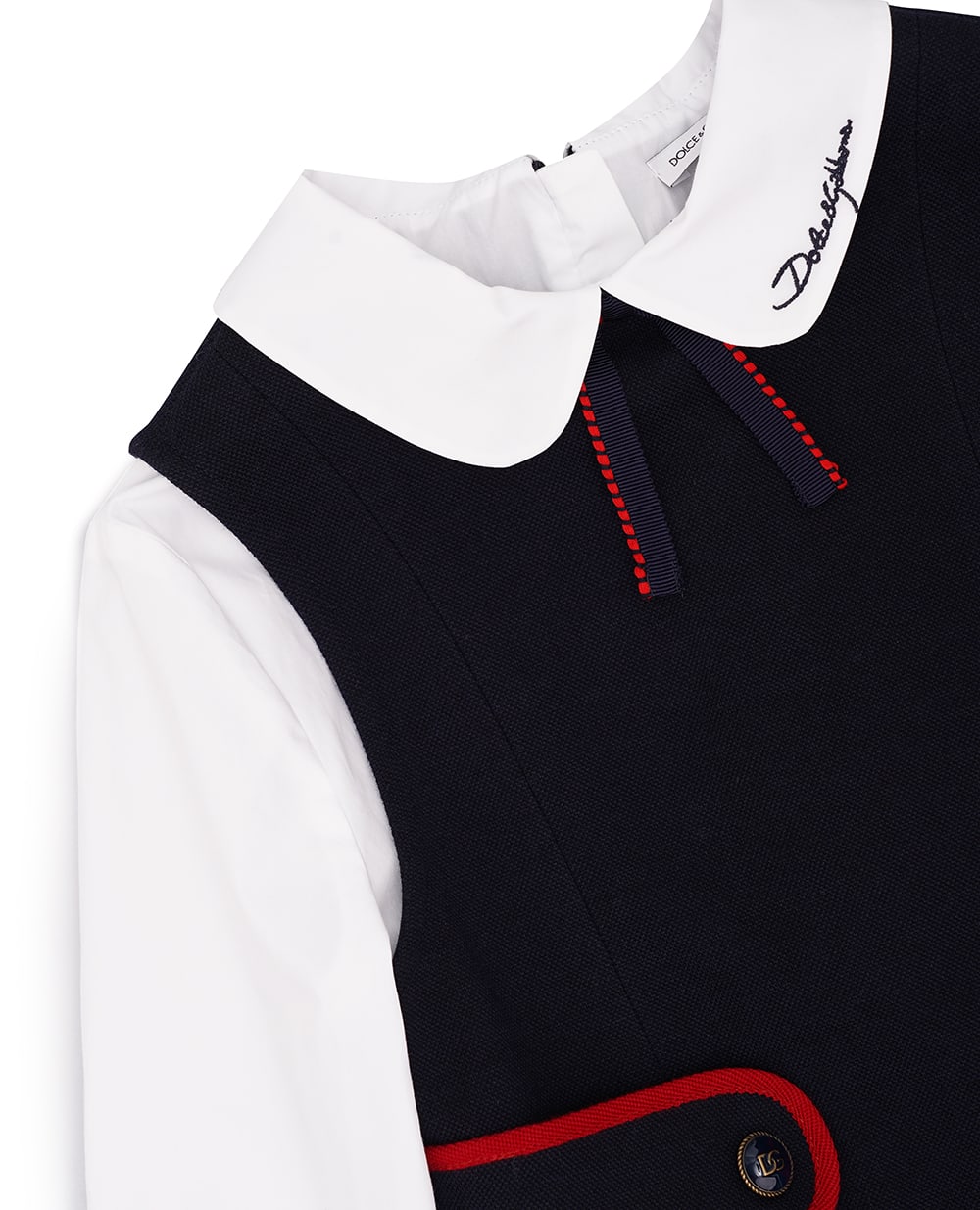 Детское платье Dolce&Gabbana Kids L5JD8W-G7NMH-S, темно-синий цвет • Купить в интернет-магазине Kameron