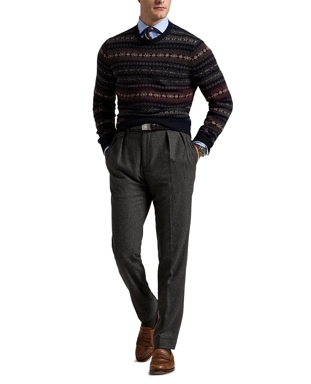 Свитер из шерсти в стиле Fair-Isle Polo Ralph Lauren 710981615001, разноцветный цвет • Купить в интернет-магазине Kameron