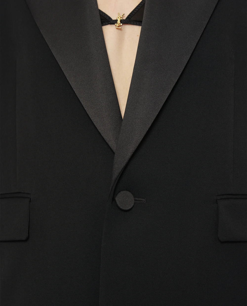 Жакет-смокинг Saint Laurent 824182-Y7E63, черный цвет • Купить в интернет-магазине Kameron