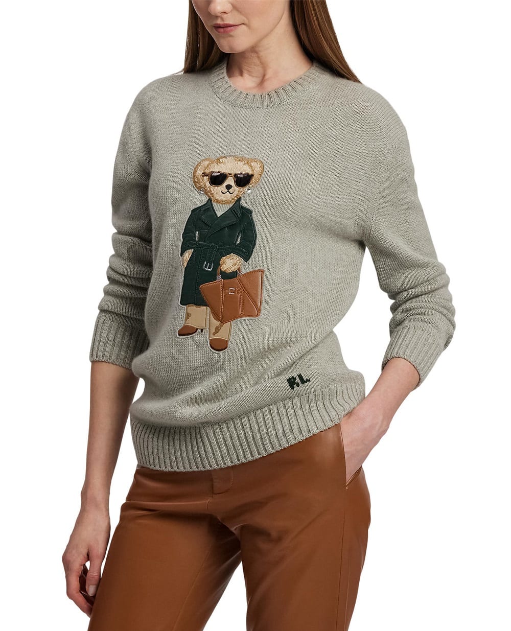 Свитер из кашемира Polo Bear Ralph Lauren Collection 290981645001, серый цвет • Купить в интернет-магазине Kameron