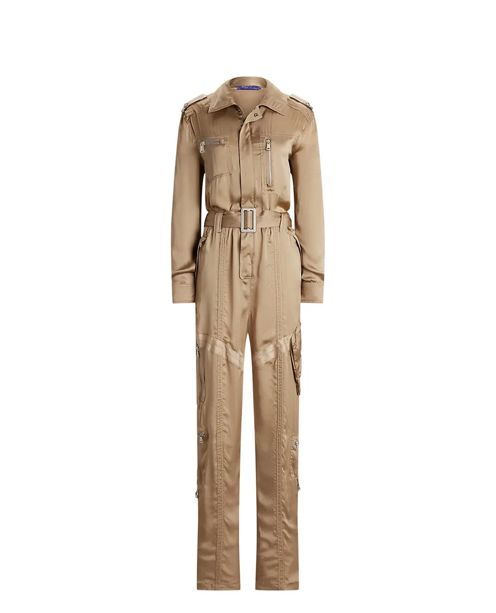 Шелковый комбинезон Ralph Lauren Collection 290966348001, бежевый цвет • Купить в интернет-магазине Kameron