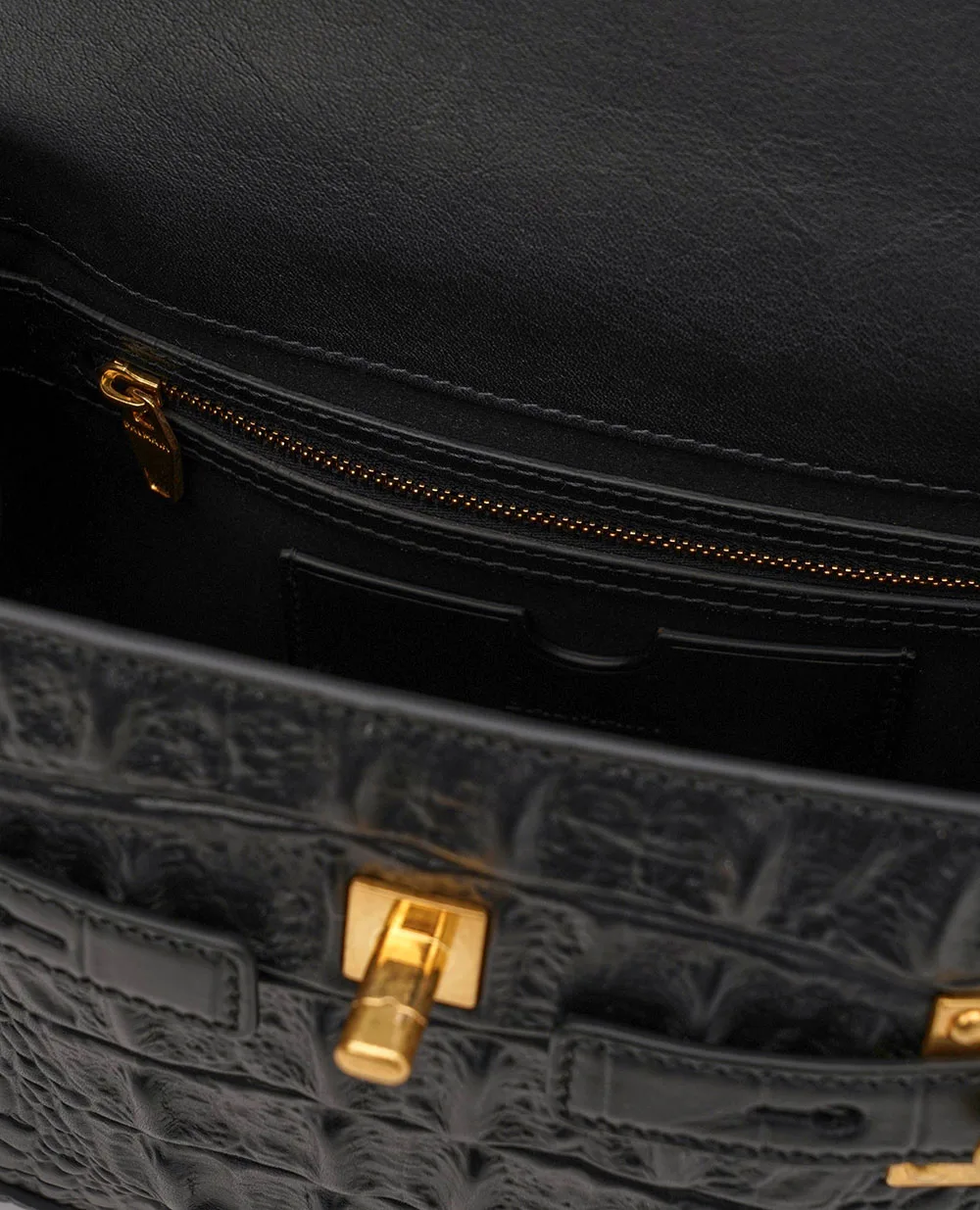 Сумка B Buzz под кожу крокодила Balmain FN0DB526LOBC, черный цвет • Купить в интернет-магазине Kameron
