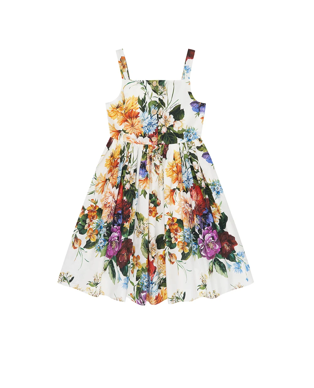 Дитяча сукня з квітковим принтом Dolce&Gabbana Kids L54DH8-HS5TV-B, білий колір • Купити в інтернет-магазині Kameron