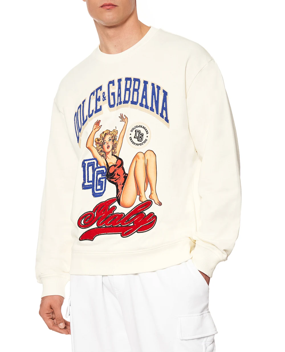Свитшот Dolce&Gabbana G9AHSZ-G7PHH, кремовый цвет • Купить в интернет-магазине Kameron