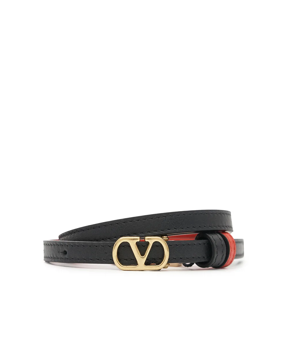 Двосторонній ремінь VLogo Signature з телячої шкіри Valentino 9W2T0SX5ZDM, чорний колір • Купити в інтернет-магазині Kameron