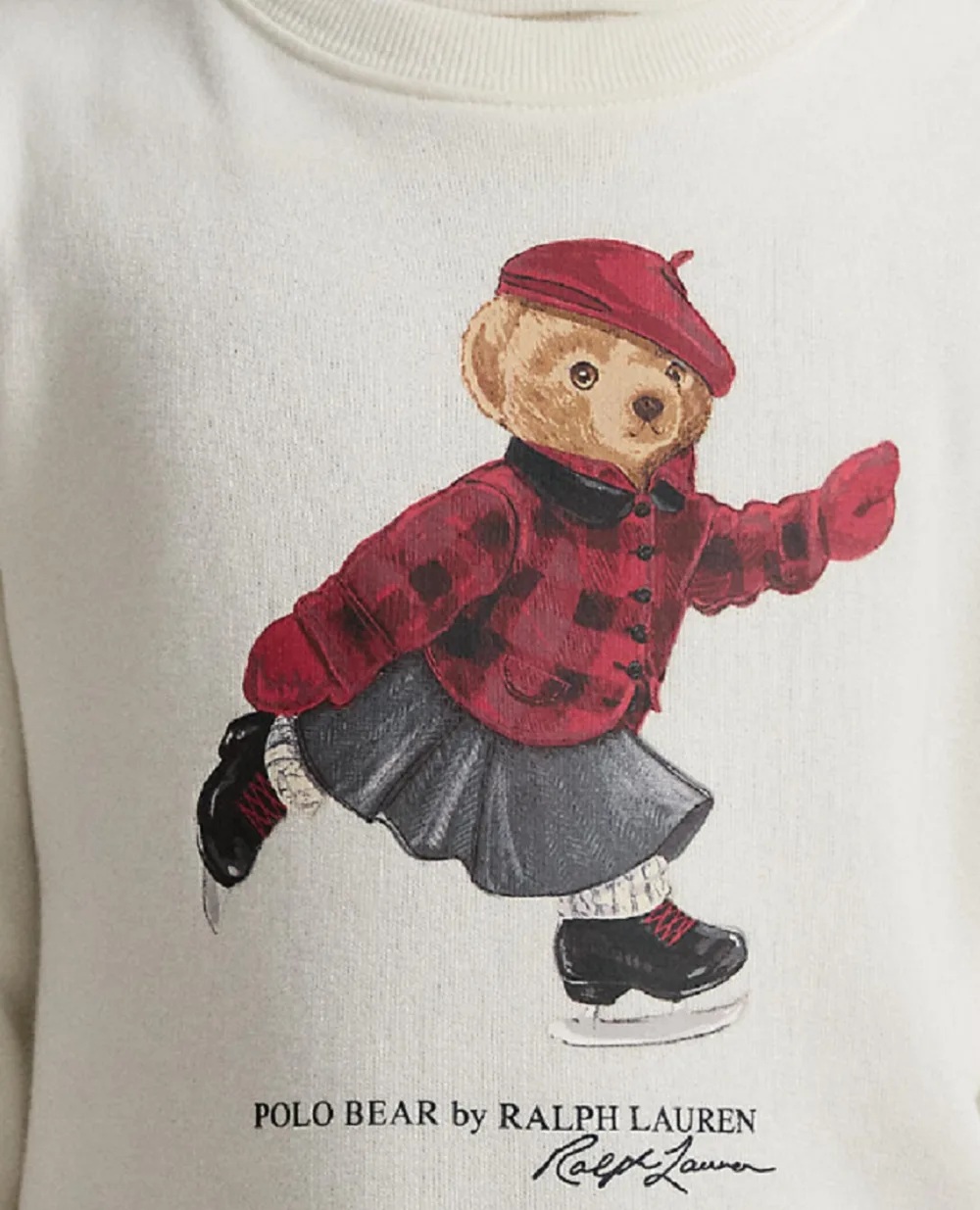 Детское платье флисовое Polo Bear Polo Ralph Lauren Kids 312981086001, кремовый цвет • Купить в интернет-магазине Kameron