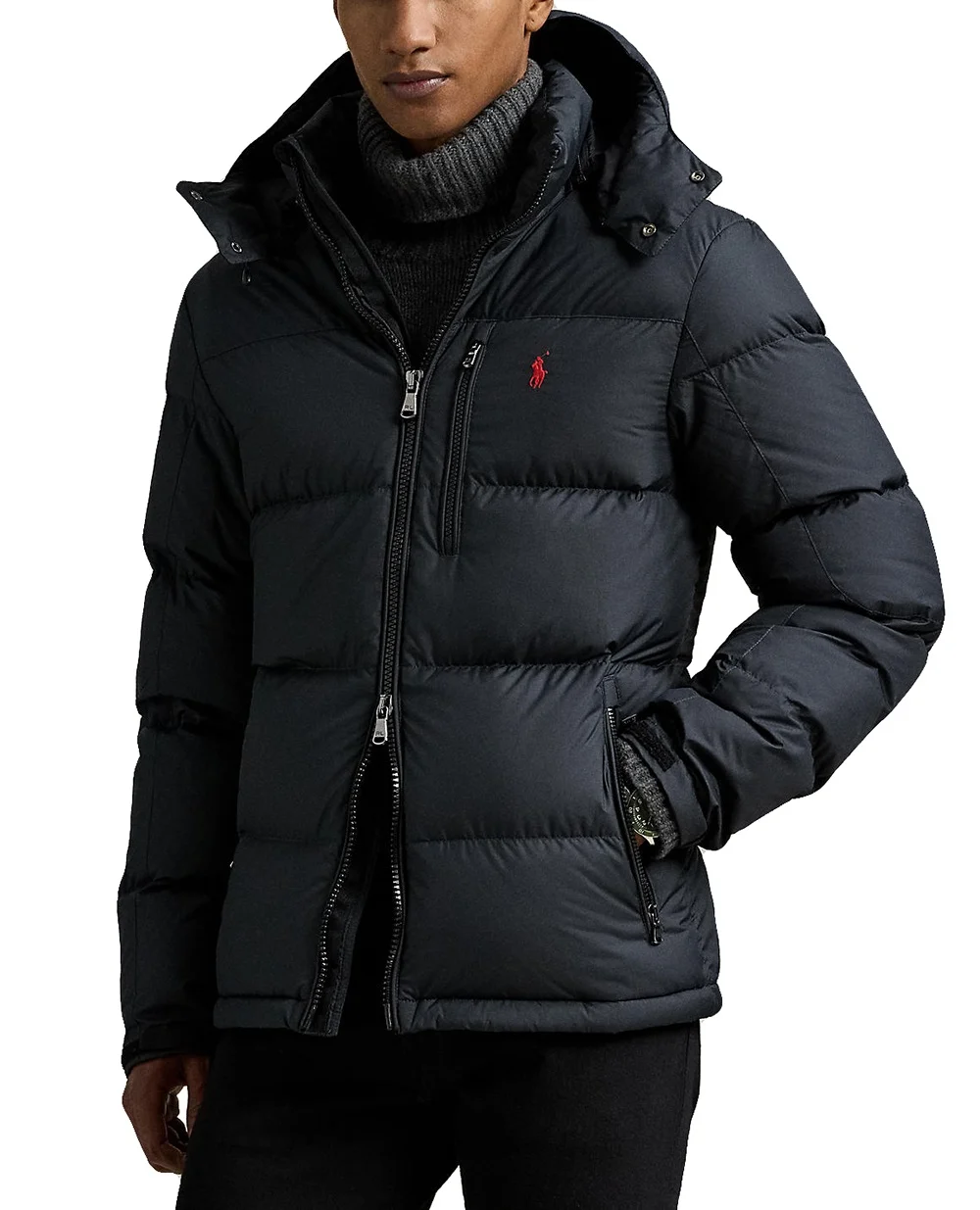 Куртка пуховик с капюшоном Gorham Down Polo Ralph Lauren 710968278001, черный цвет • Купить в интернет-магазине Kameron