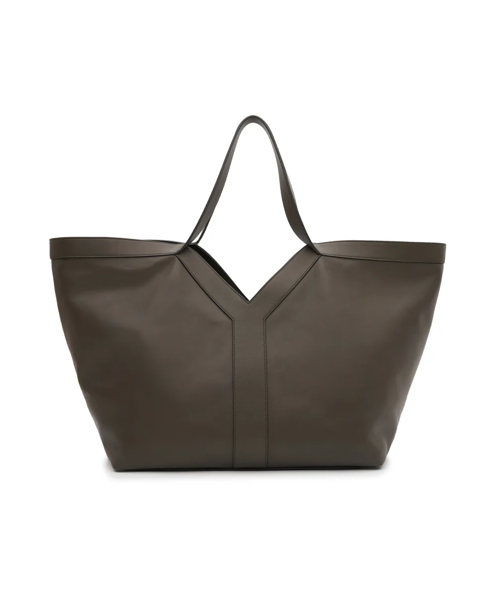Сумка-тоут Y из телячьей кожи Saint Laurent 817602-AAEZ3, оливковый цвет • Купить в интернет-магазине Kameron