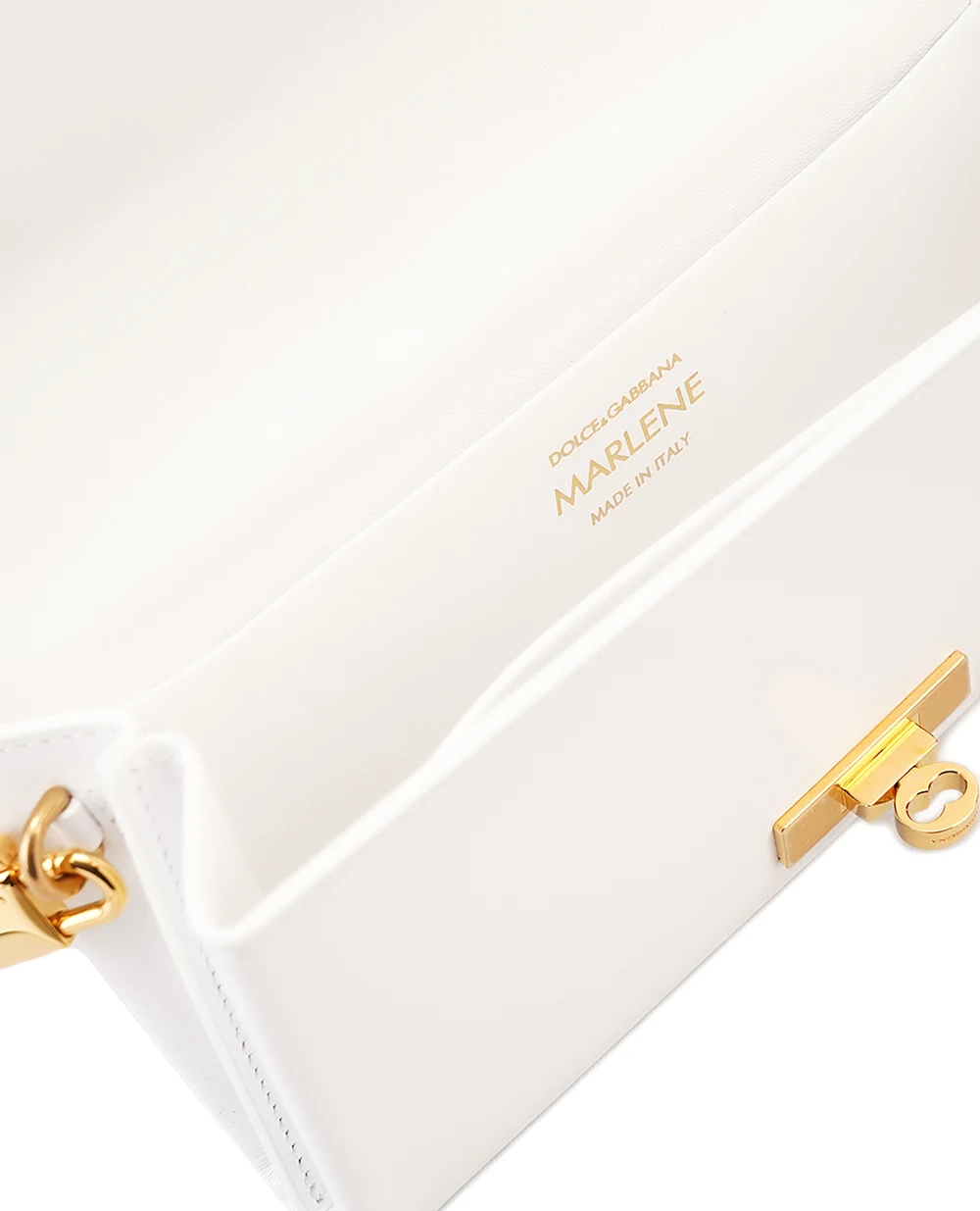 Кожаная сумка Marlene Dolce&Gabbana BB7756-A3G19, белый цвет • Купить в интернет-магазине Kameron