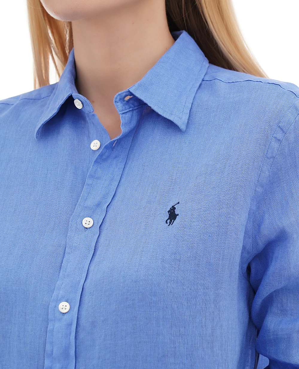 Льняная рубашка Polo Ralph Lauren 211970730006, синий цвет • Купить в интернет-магазине Kameron
