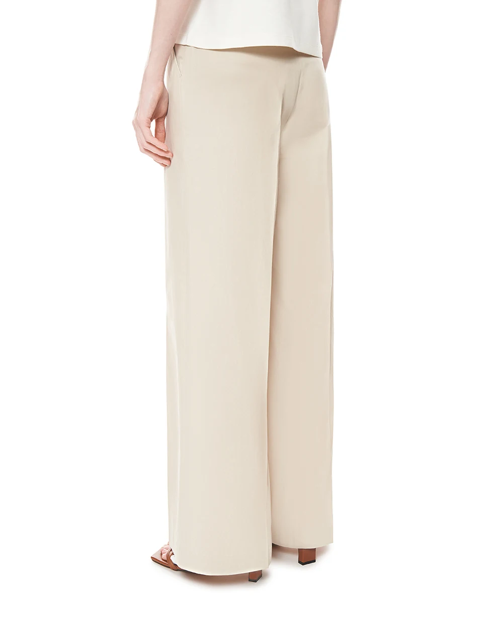 Брюки с широкими штанинами Yves Salomon 26EYP018XXCOSA, молочный цвет • Купить в интернет-магазине Kameron