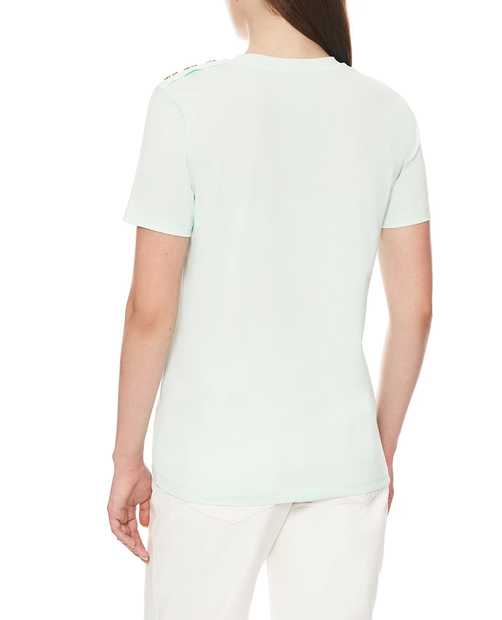 Футболка Balmain BF1EF005BB02, бірюзовий колір • Купити в інтернет-магазині Kameron