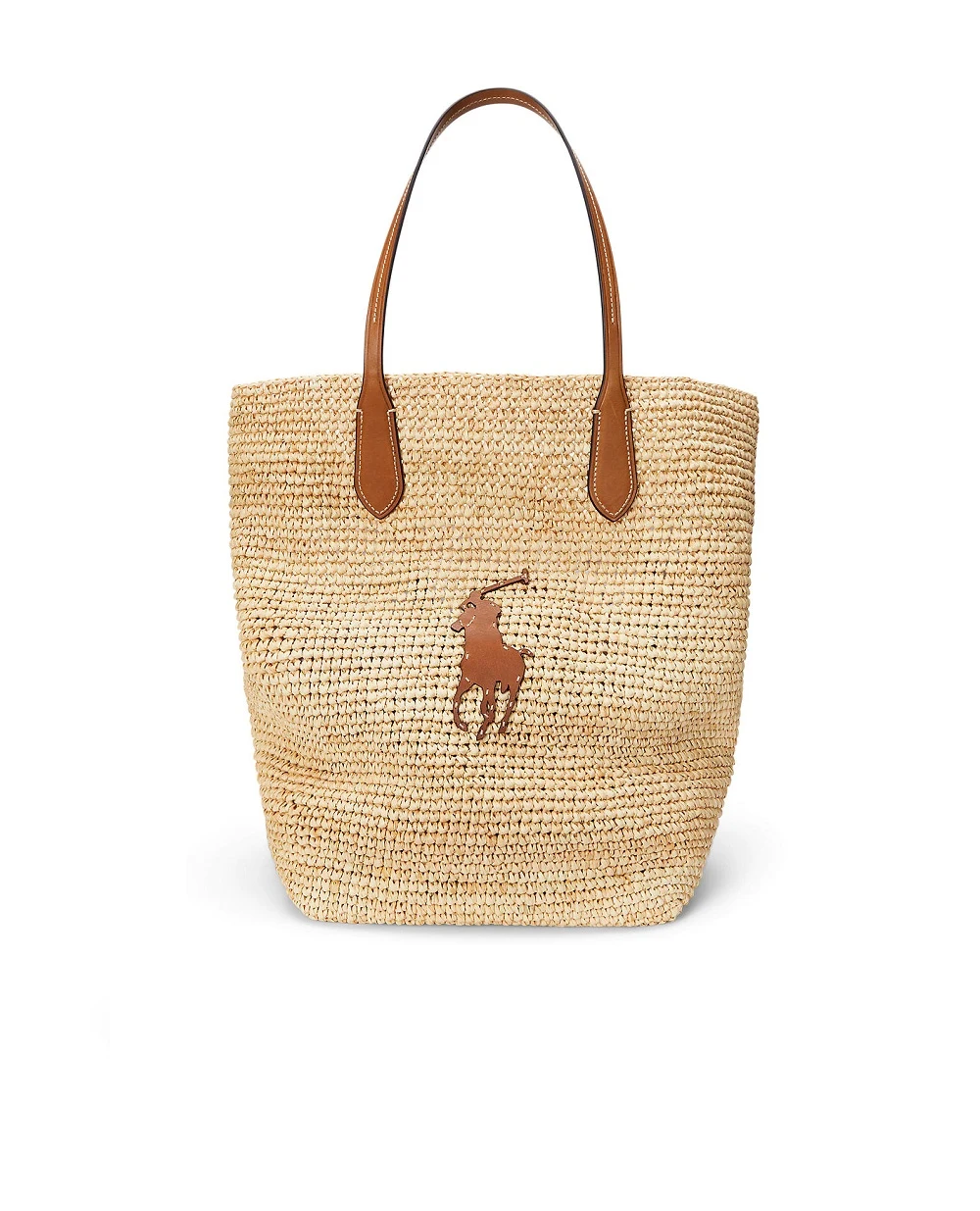 Сумка-тоут Big Pony из рафии Polo Ralph Lauren 428923661006, бежевый цвет • Купить в интернет-магазине Kameron
