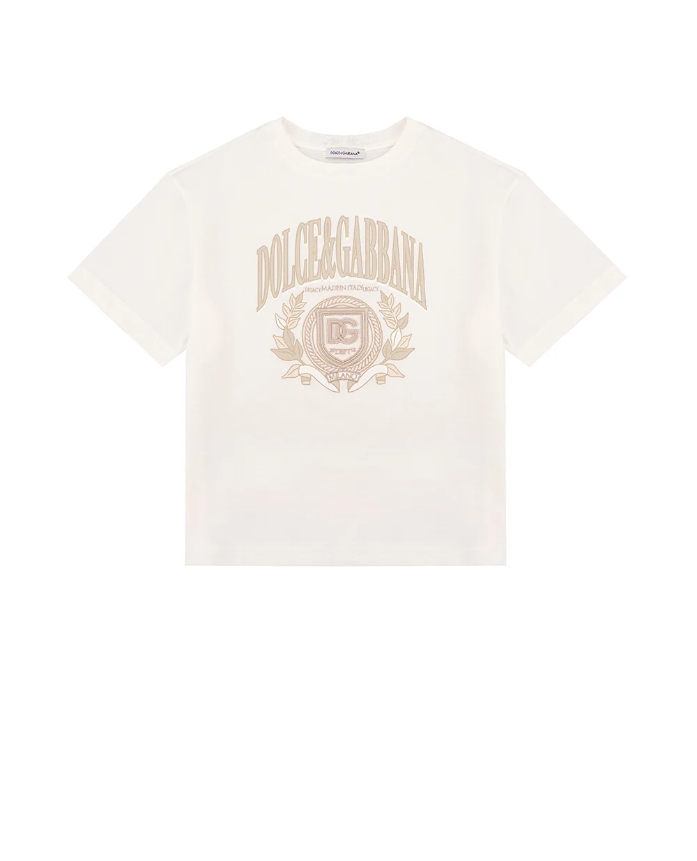 Детская футболка Dolce&Gabbana Kids L4JTHV-G7OK2-S, молочный цвет • Купить в интернет-магазине Kameron