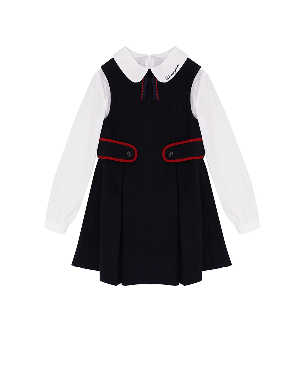 Дитяче плаття Dolce&Gabbana Kids L5JD8W-G7NMH-B, темно-синій колір • Купити в інтернет-магазині Kameron