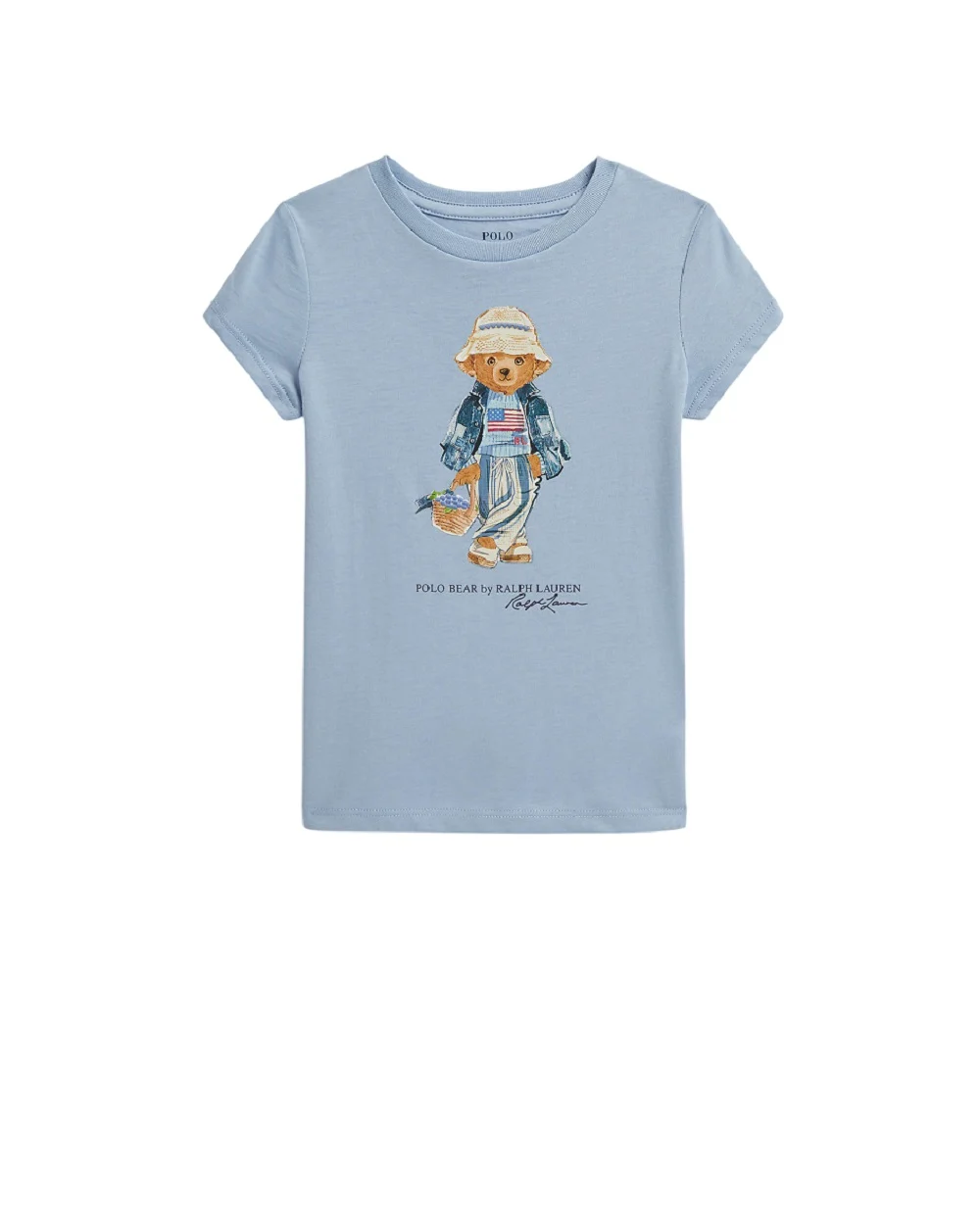 Детская футболка Polo Bear Polo Ralph Lauren Kids 312A11759001, голубой цвет • Купить в интернет-магазине Kameron