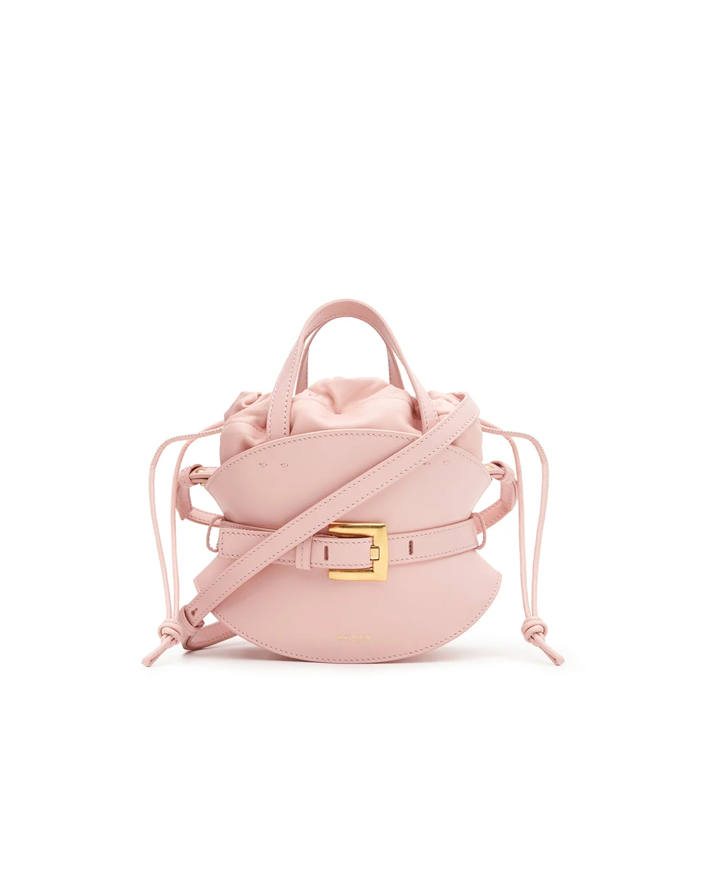 Сумка Shuffle Mini из телячьей кожи Balmain FN0DP017LMTE, розовый цвет • Купить в интернет-магазине Kameron