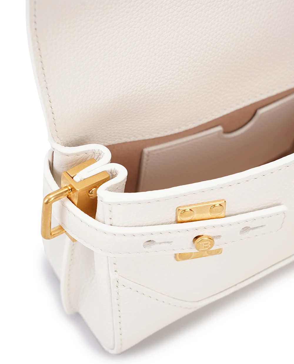 Кожаная сумка B-Buzz 19 Balmain EN1AE742LPOS, белый цвет • Купить в интернет-магазине Kameron