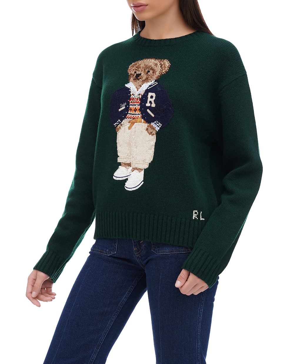 Свитер Polo Bear Polo Ralph Lauren 211941575001, темно-зеленый цвет • Купить в интернет-магазине Kameron