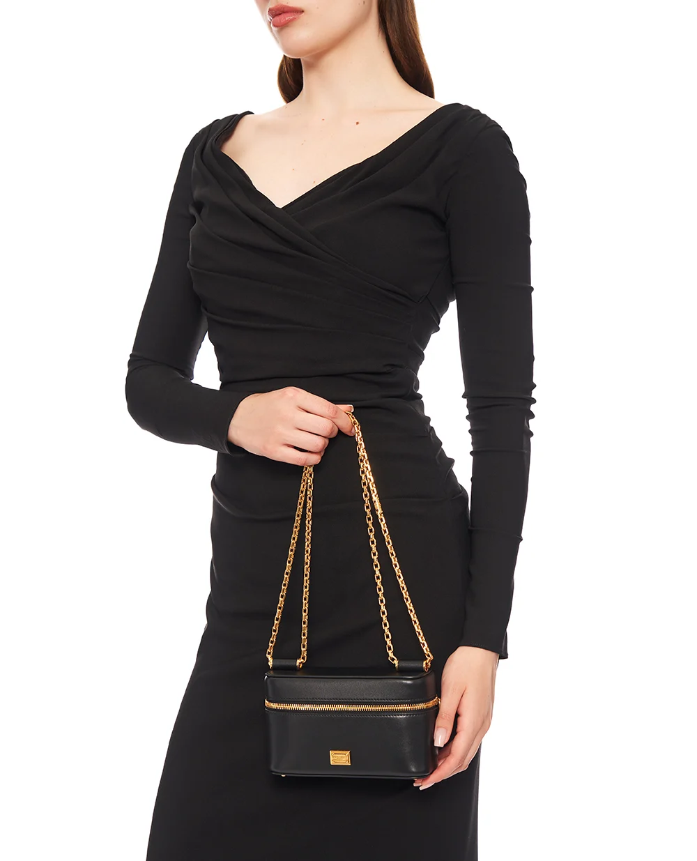 Кожаная сумка Sicily Dolce&Gabbana BB7800-B7321, черный цвет • Купить в интернет-магазине Kameron