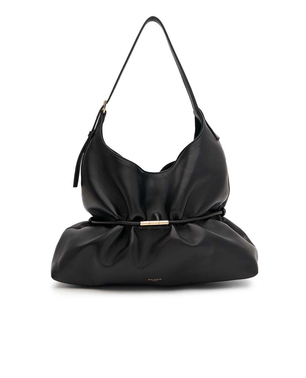 Сумка SPHYNX medium з овечої шкіри Balmain HN0DB094LNPH, чорний колір • Купити в інтернет-магазині Kameron