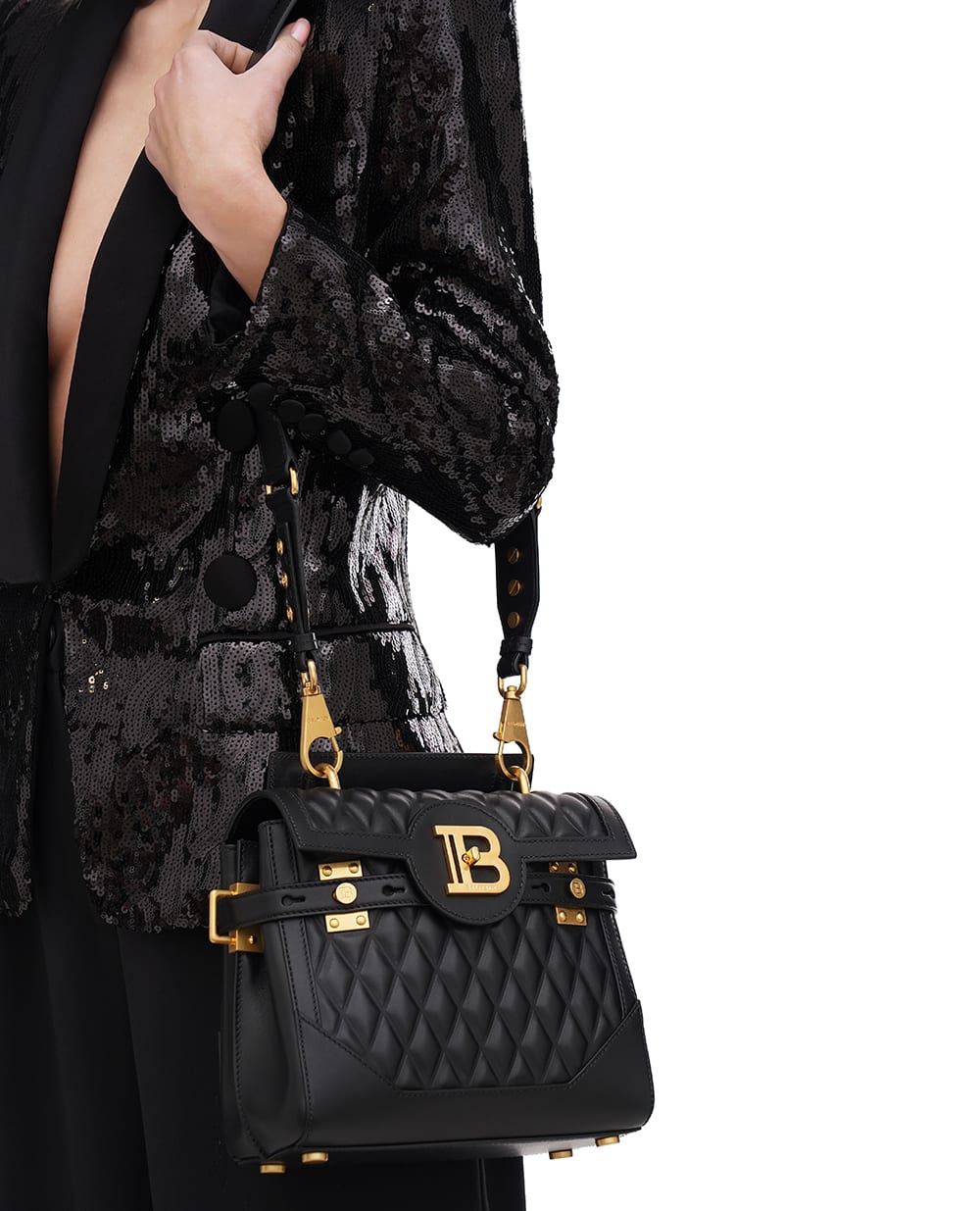 Кожаная сумка B-Buzz 23 Balmain EN1DB530LHLB, черный цвет • Купить в интернет-магазине Kameron