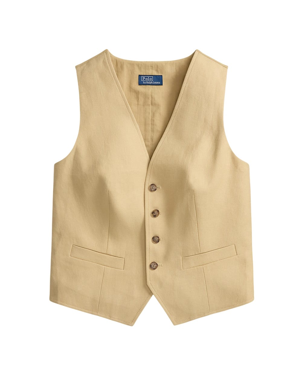 Жилет из конопляной ткани Polo Ralph Lauren 211A96195001, бежевый цвет • Купить в интернет-магазине Kameron