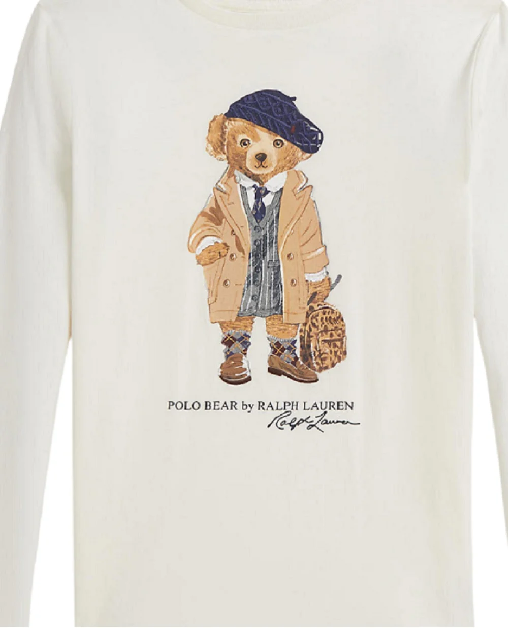 Детский лонгслив Polo Bear Polo Ralph Lauren Kids 313979034001, белый цвет • Купить в интернет-магазине Kameron
