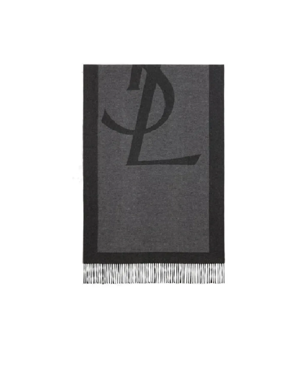 Палантин из шелка Saint Laurent 794861-3Y009, серый цвет • Купить в интернет-магазине Kameron