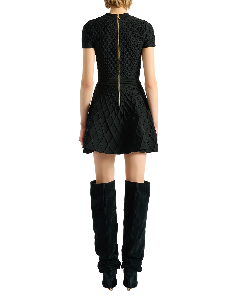 Платье мини Balmain HF1R7520KK20, черный цвет • Купить в интернет-магазине Kameron
