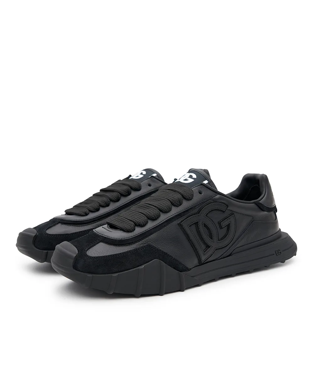 Кросівки Dg Athletic із телячої шкіри та замші Dolce&Gabbana CS2384-A0569, чорний колір • Купити в інтернет-магазині Kameron