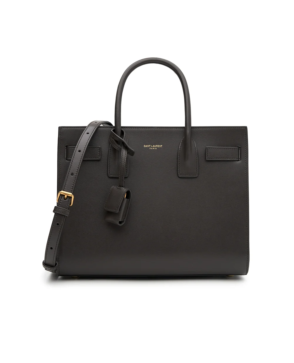 Сумка Sac De Jour baby из телячьей кожи Saint Laurent 421863-02G9W, темно-серый цвет • Купить в интернет-магазине Kameron