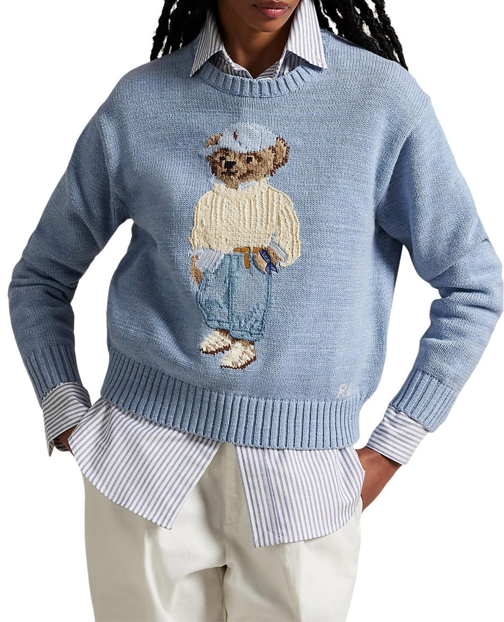 Свитер Polo Bear Polo Ralph Lauren 211965767001, голубой цвет • Купить в интернет-магазине Kameron